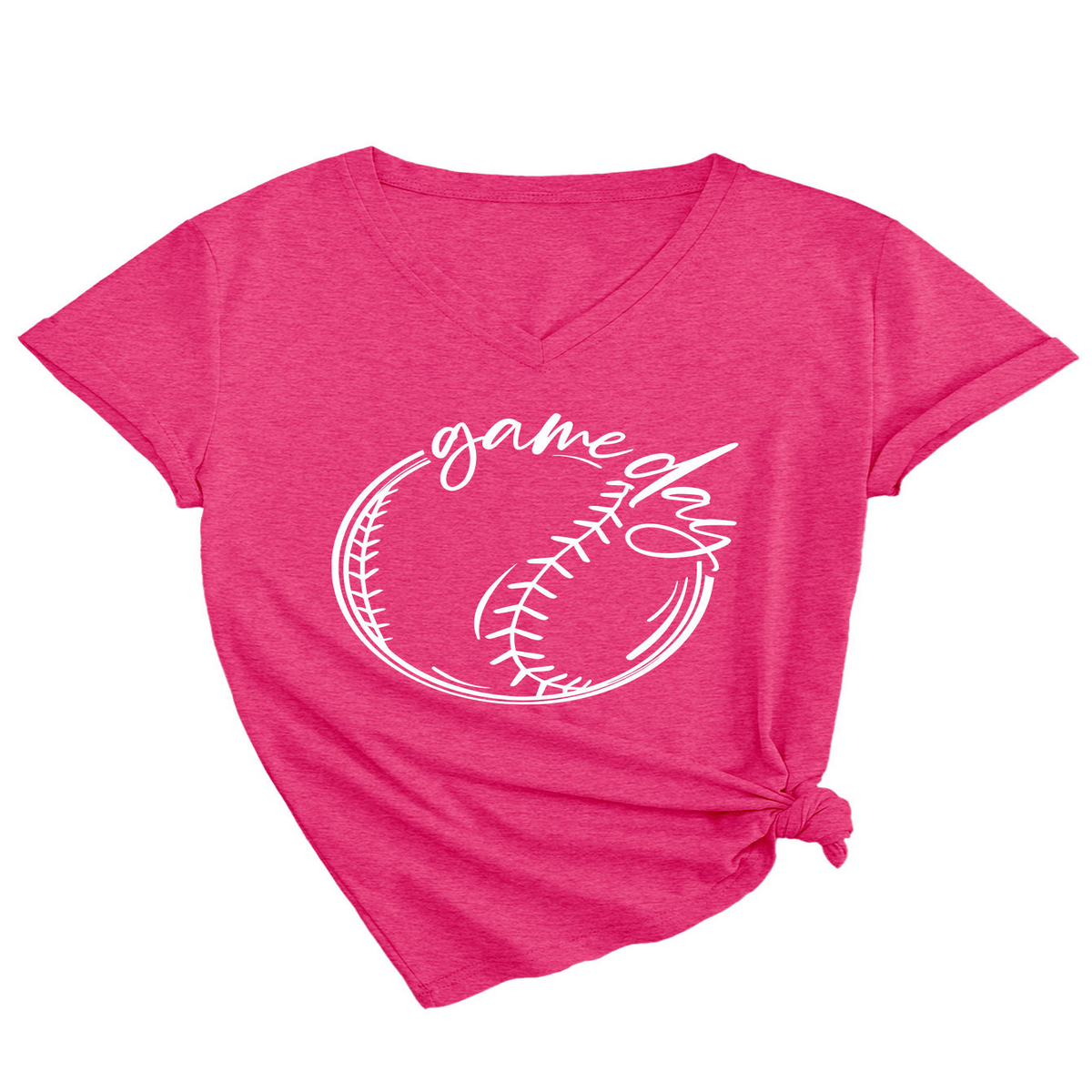 Casual Women??¢s Tee ??Game Day V-Neck Design_CWTTS1535