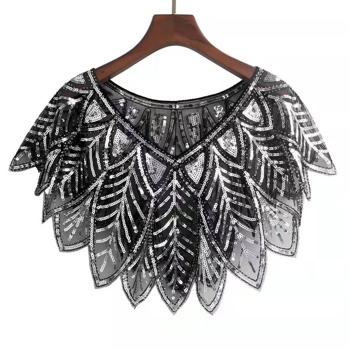 Beaded Sequin Capelet ??Vintage Evening Wrap_CWMM8957