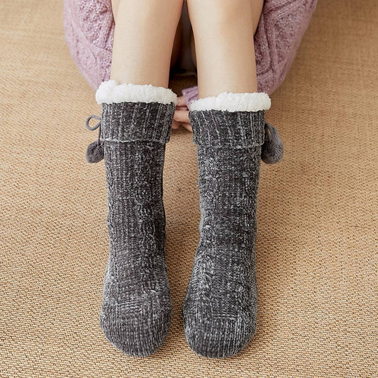 HOME LEISURE WARM PLUSH INDOOR SLIPPERS