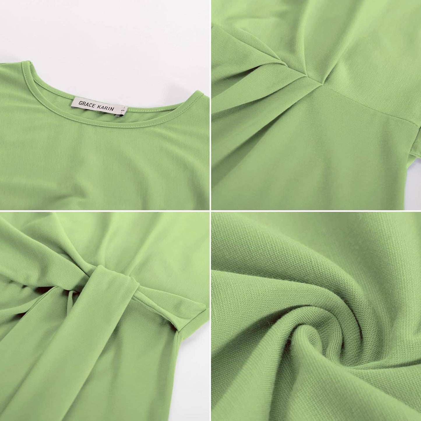 Irregularly knotted short-sleeved slim-fit Top