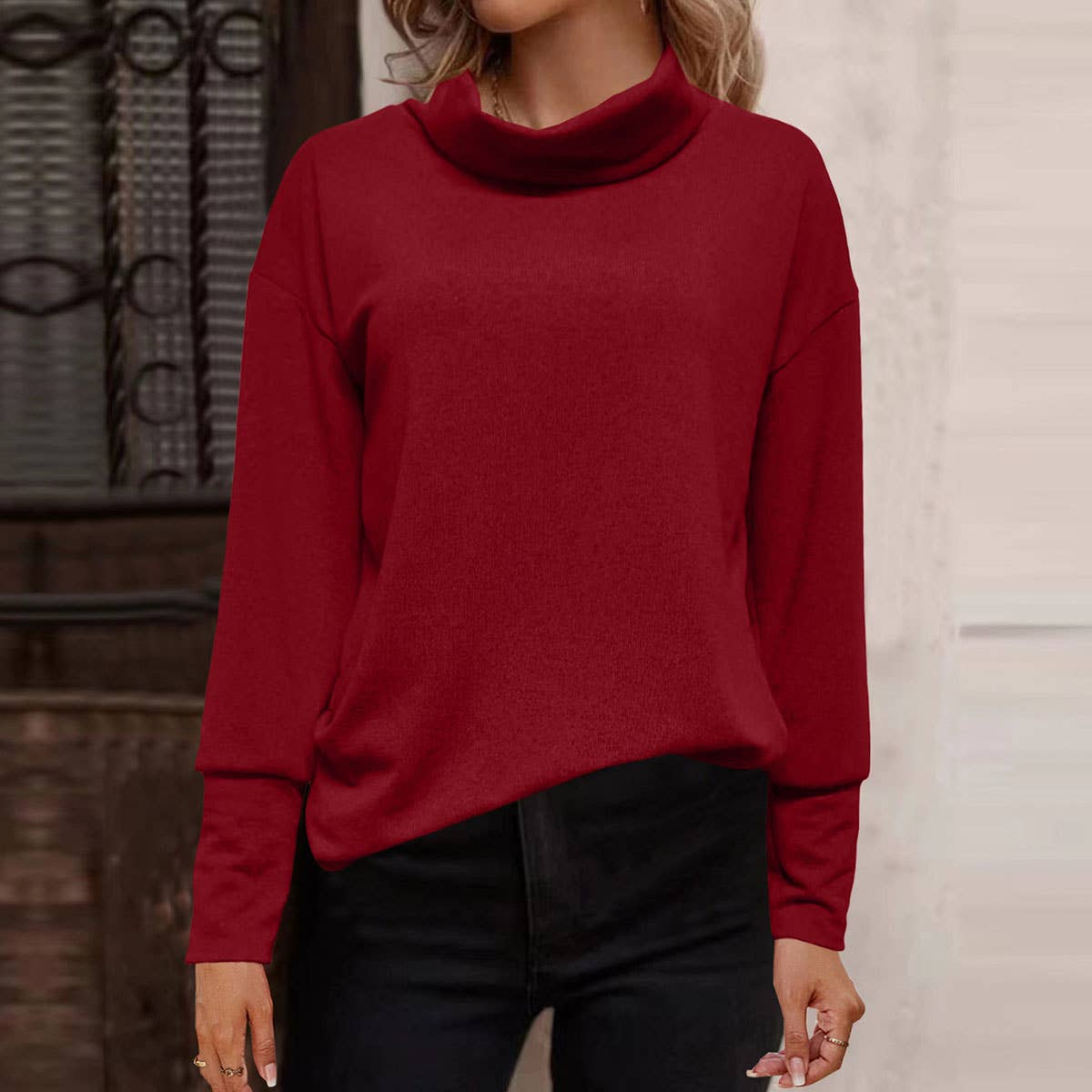 FASHION CASUAL TURTLENECK CASHMERE GROUND SWEATER