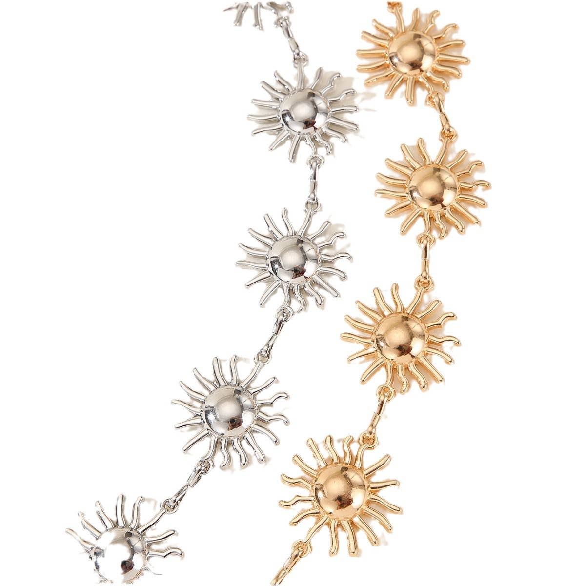 Golden sunflower metal adjustable waist chain