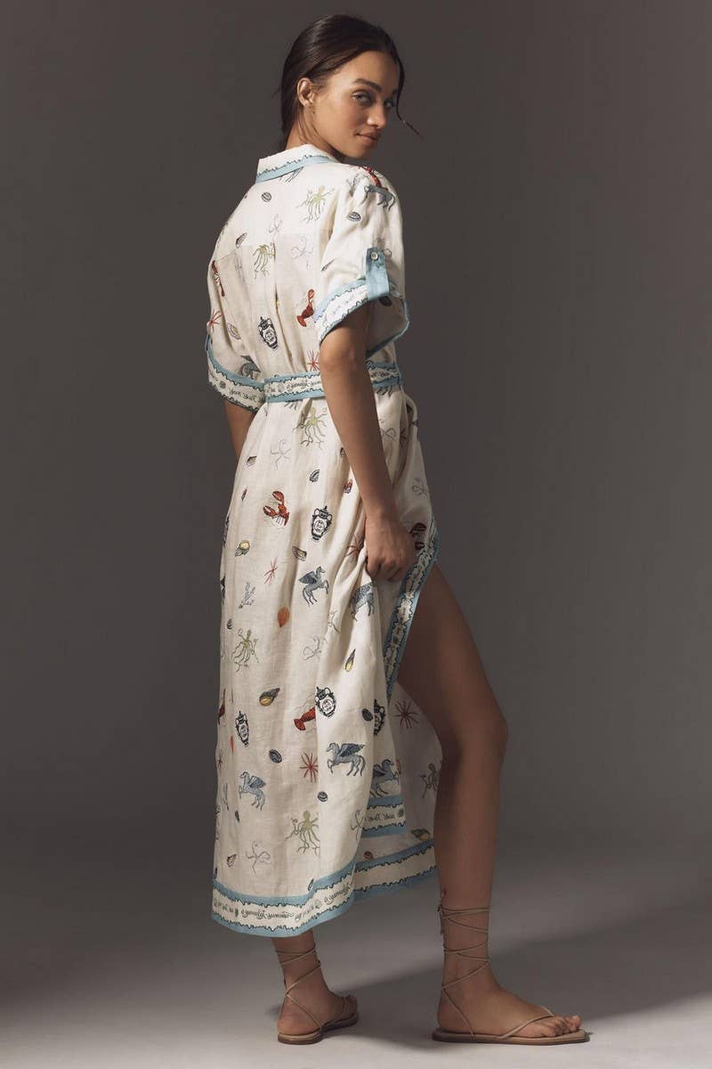 CWDMD5726_PRINTED FASHION CASUAL LACE-UP DRESS