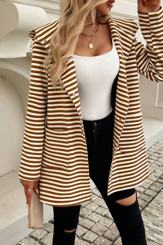 CWOCAL1375_STRIPED BUTTON LONG SLEEVE POCKET CARDIGAN