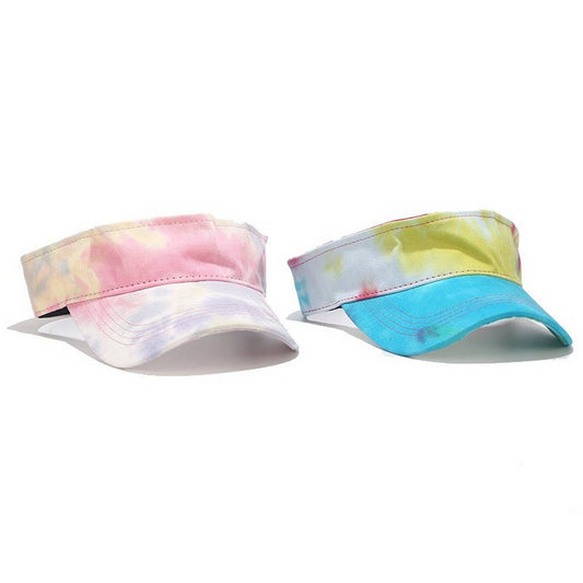 Tie-Dye Visor Hat -Summer Sunshade Cap for Travel_CWAH3292