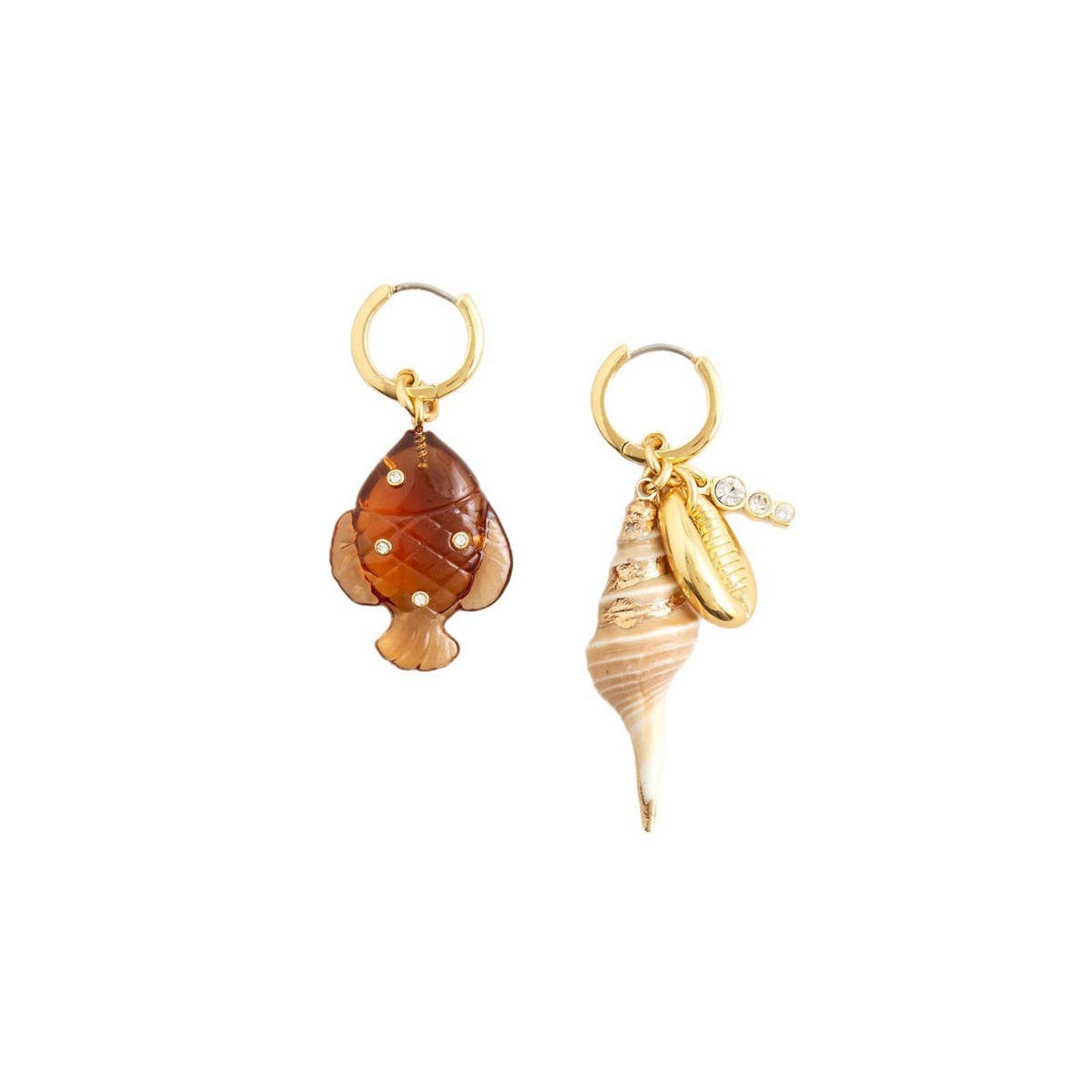 Creative Summer Fish And Conch Earrings