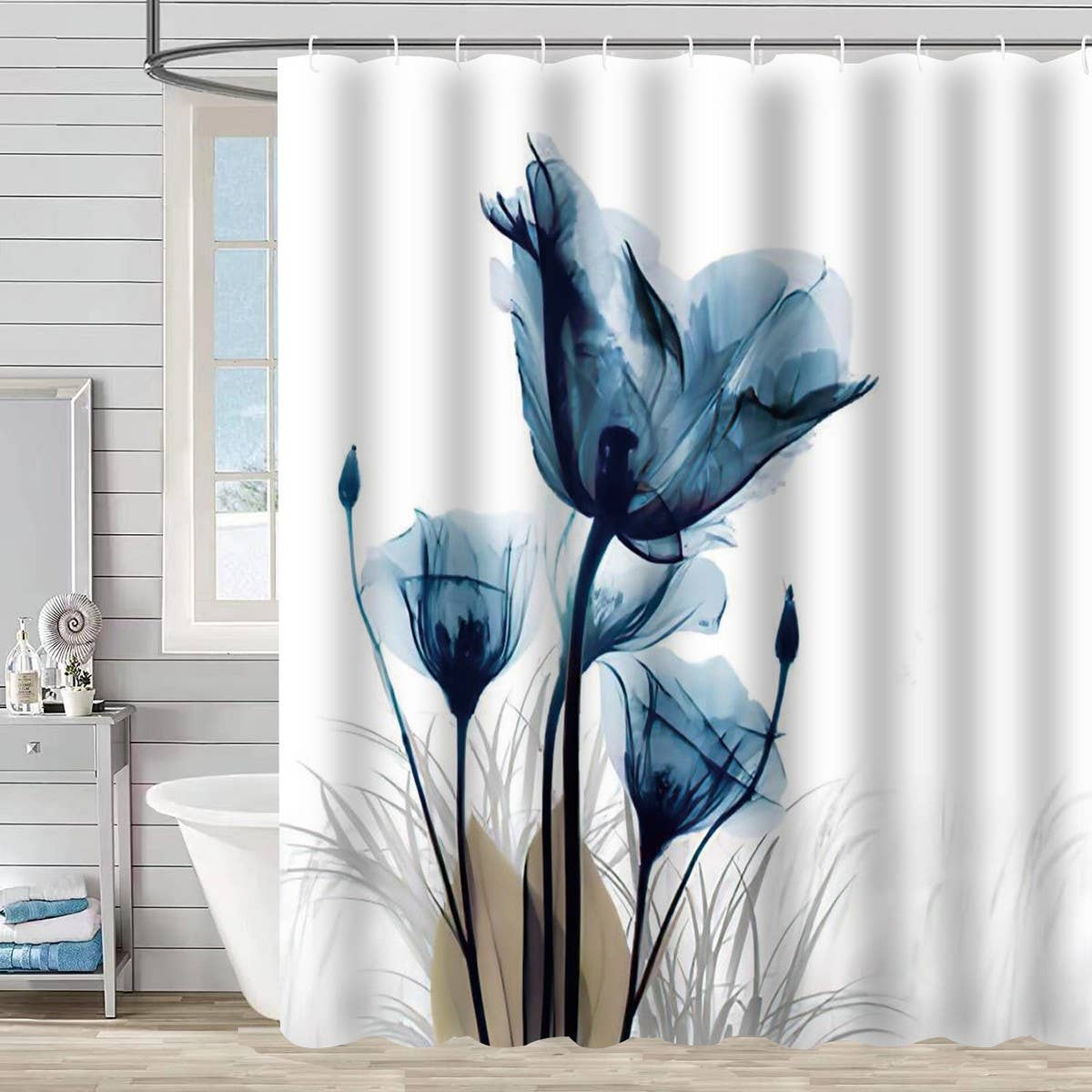 FLOWER BATHROOM ISOLATION SHOWER CURTAIN