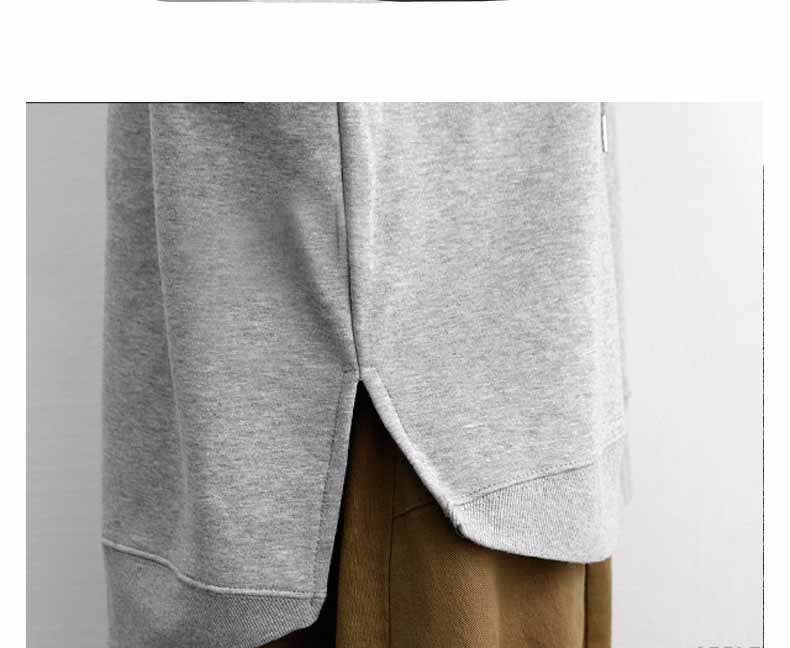 SOLID COLOR FASHION EXTENDED BACK HOODIE WOMAN