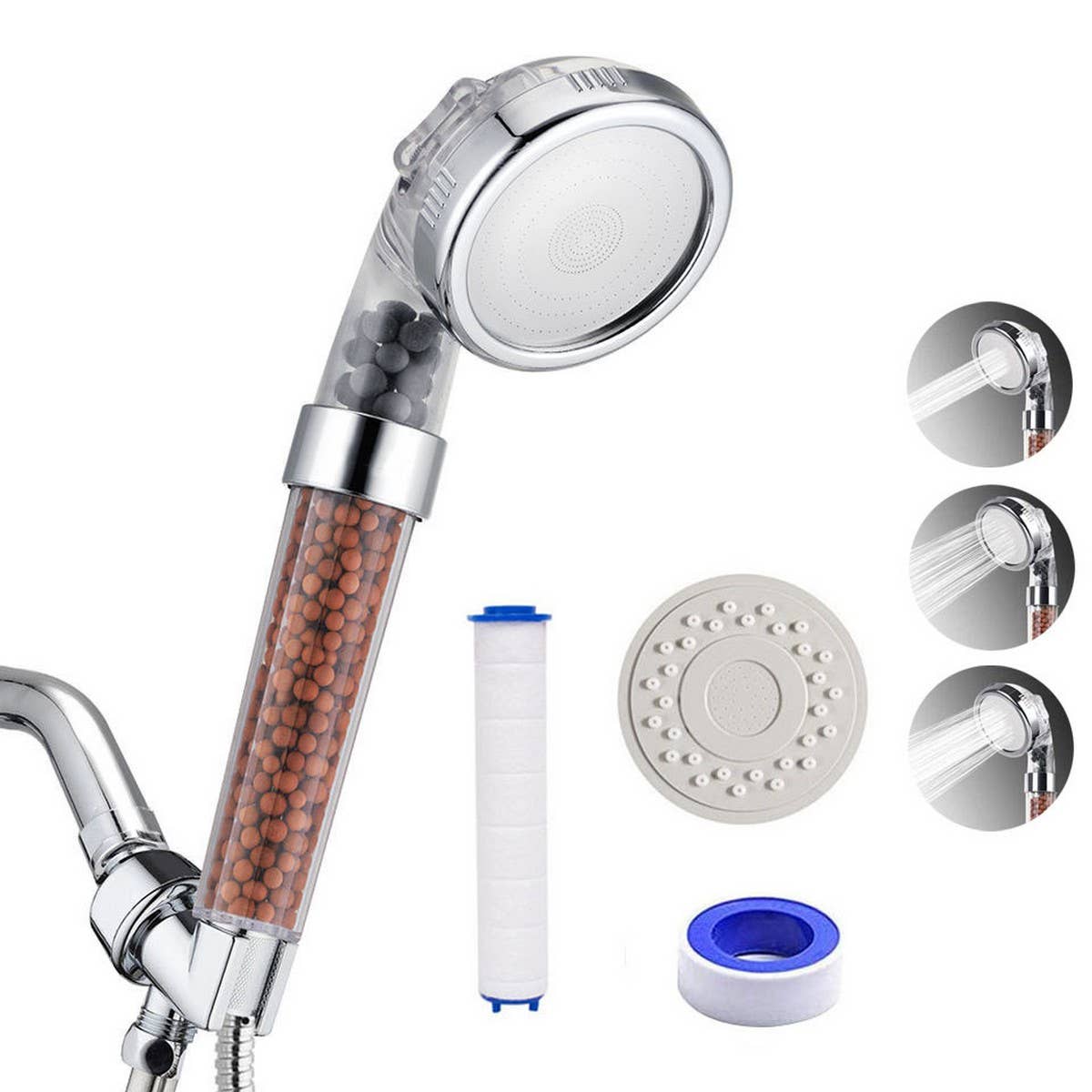 MASSAGESHOWER NEGATIVE ION PRESSURIZED SHOWER HEAD