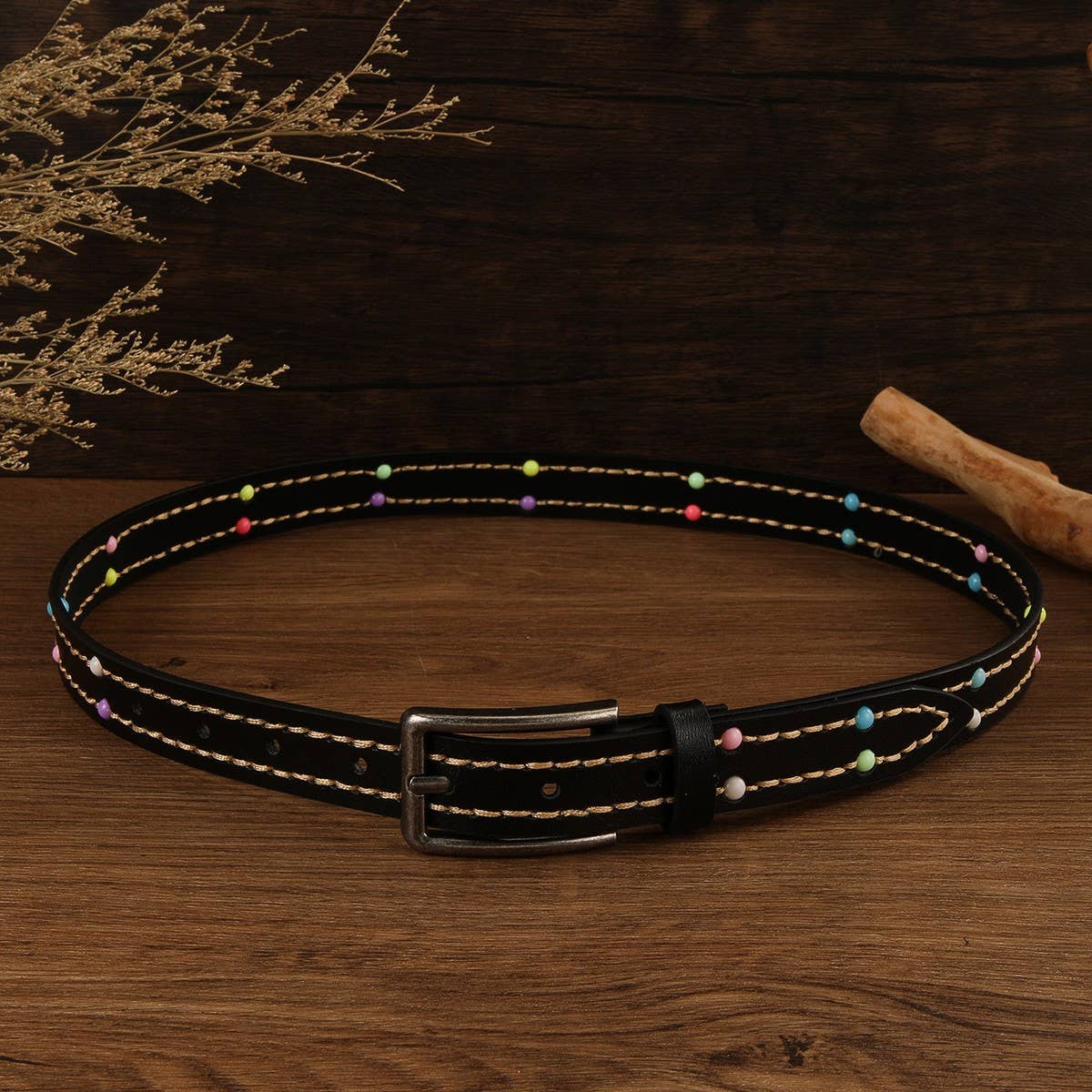 ETHNIC STYLE HANDMADE STRING COLORFUL BEAD BELT_CWMM3950