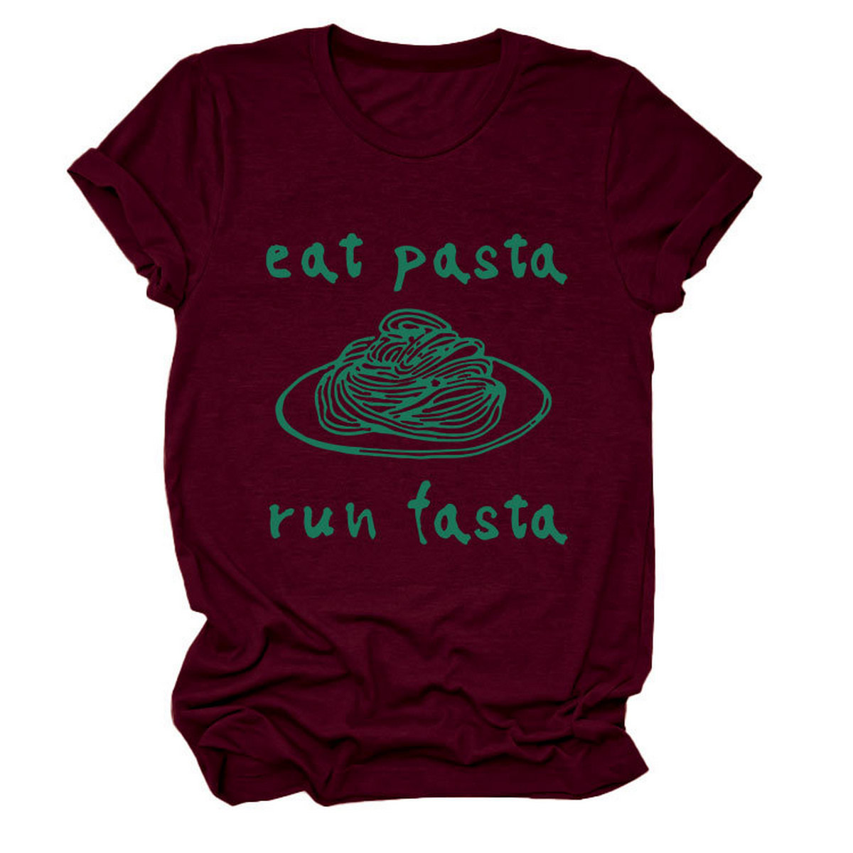 Trendy Women¡¯s Short Sleeve Tee ? Eat Pasta Run