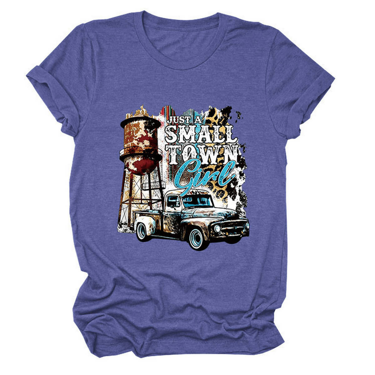 Just a Small Town Girl Print T-Shirt ??Loose Fit_CWTTS1525