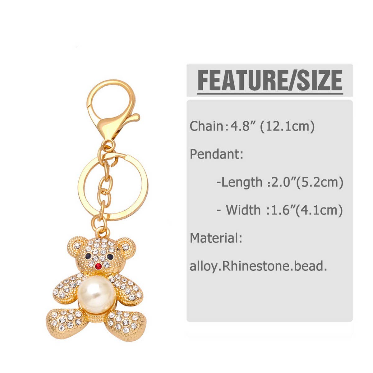 CUTE CREATIVE DIAMOND STUDDED TEDDY BEAR KEYCHAIN