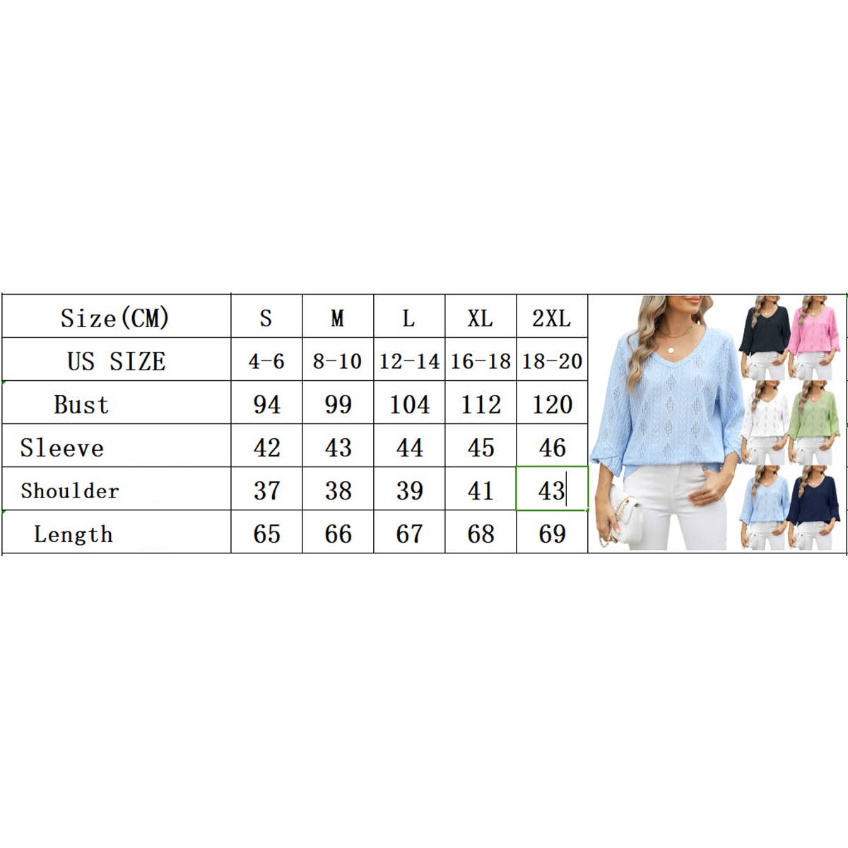 V-neck diamond check cutout horn sleeve T-shirt