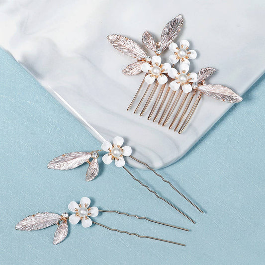 PEARL FLOWER BRIDAL HAIR ACCESSORIES SET_CWAHA2799