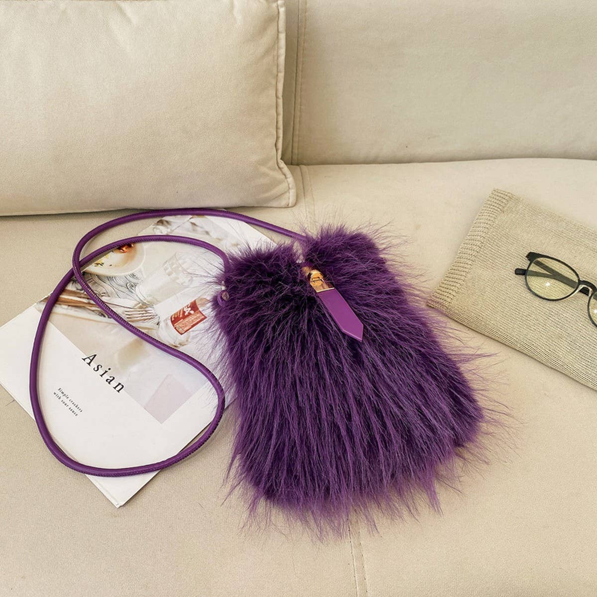 WINTER FAUX FUR SHOULDER CROSSBODY PLUSH BAG_CWAB4005