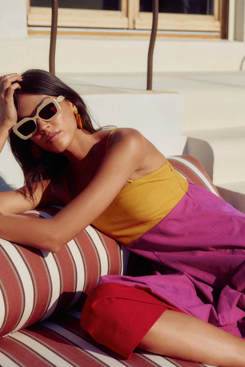 Vacation style long temperament slip dress