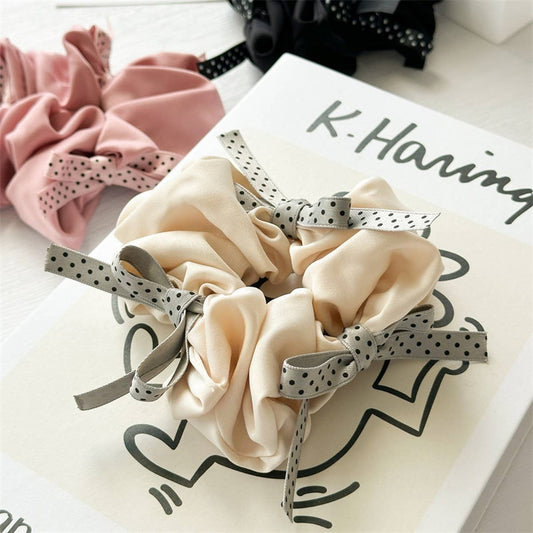POLKA DOT FRENCH BOW HAIR TIE_CWAHA2428
