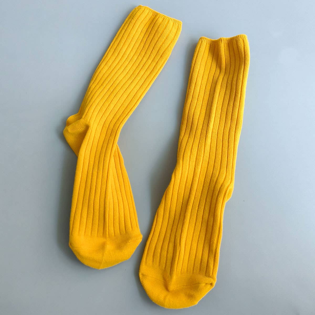 Solid Color Vertical Stripes Cotton Crew Socks_CWMS074