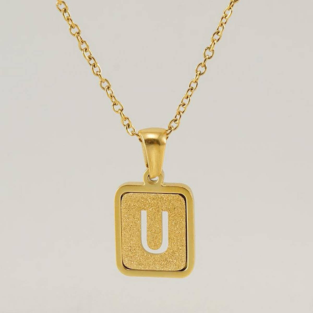 FASHION 26LETTER STAINLESS STEEL PENDANT NECKLACE_CWAJE0678