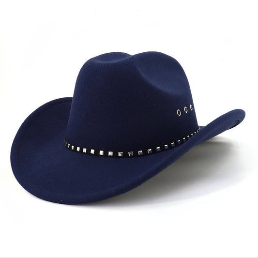 Western Cowboy Felt Hat Wide Brim Ethnic Jazz Hat_CWAH0679