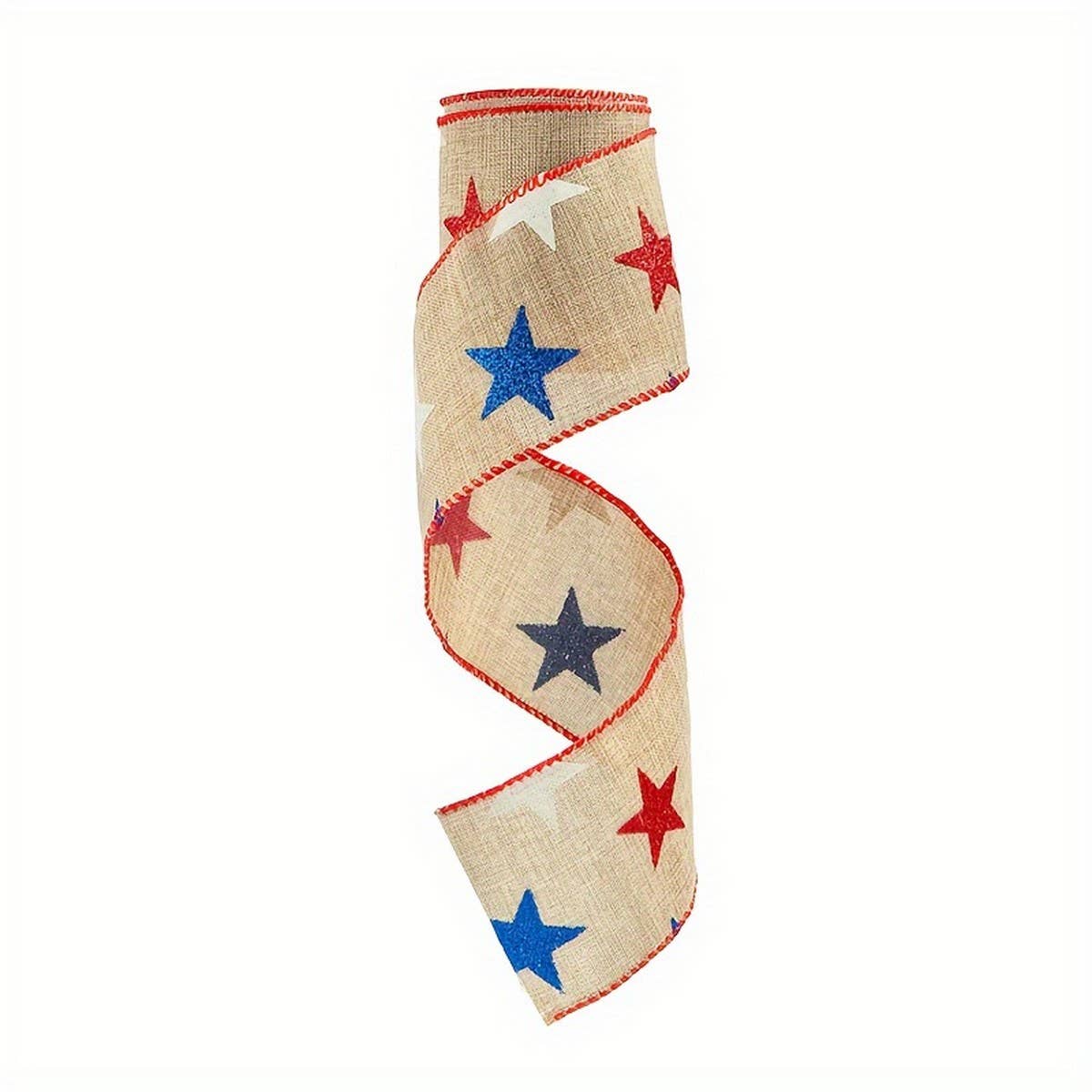 CWMM10214_4TH OF JULY RIBBON 5 YARDS USA FLAG RED WHITE BLUE