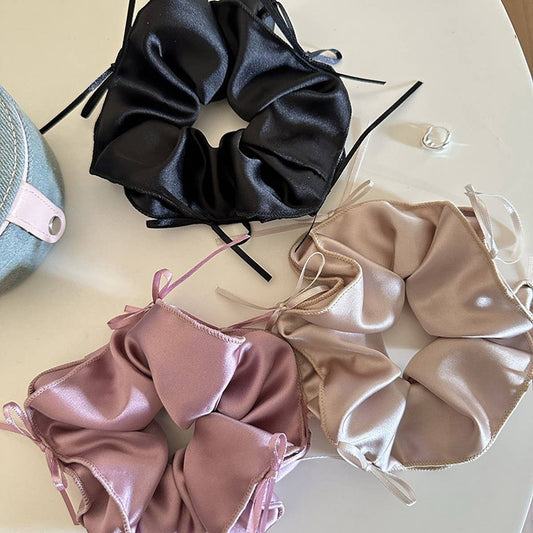 FRENCH RIBBON BOW COLLAR HAIR SCRUNCHIES