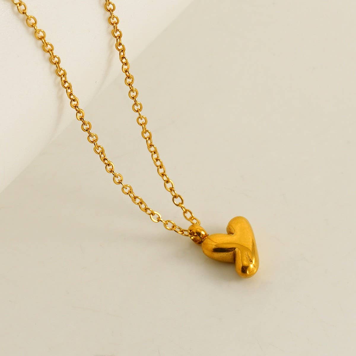 CWAJE1939_Mini Simple Bubble Letter Necklace,Gold
