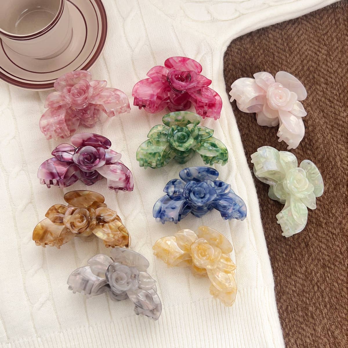 Acetic acid board flower hairpin tray hairpin