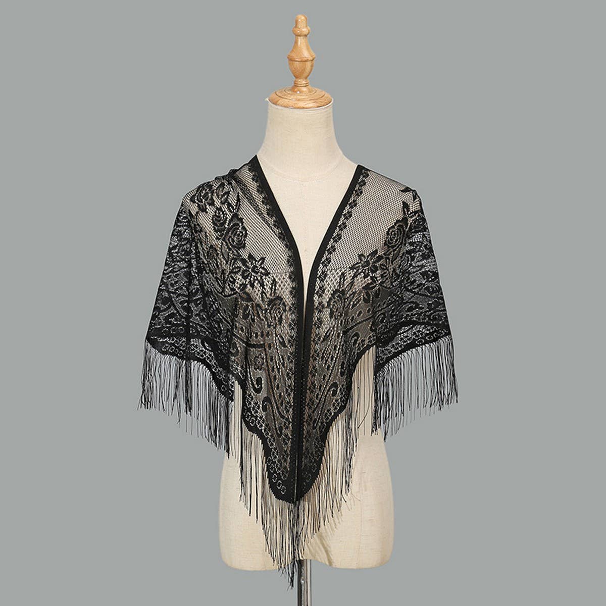 SUMMER WAISTCOAT HOLLOW TASSEL TRIANGLE SHAWL