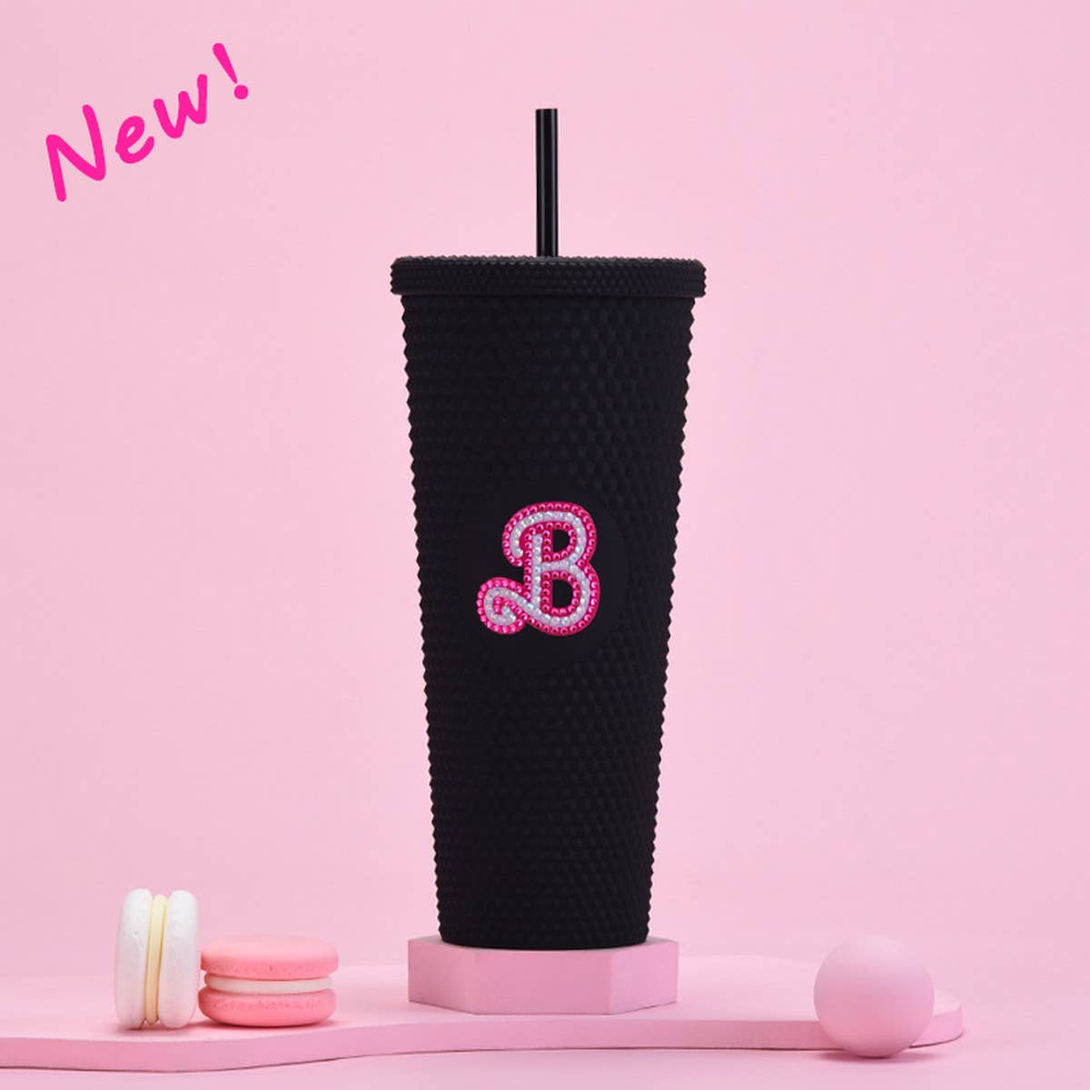 DOUBLE LAYER PORTABLE PLASTIC STRAW DIAMOND CUP