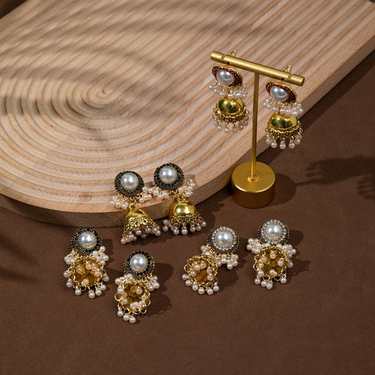 VINTAGE WIND BELL TASSEL EARRINGS