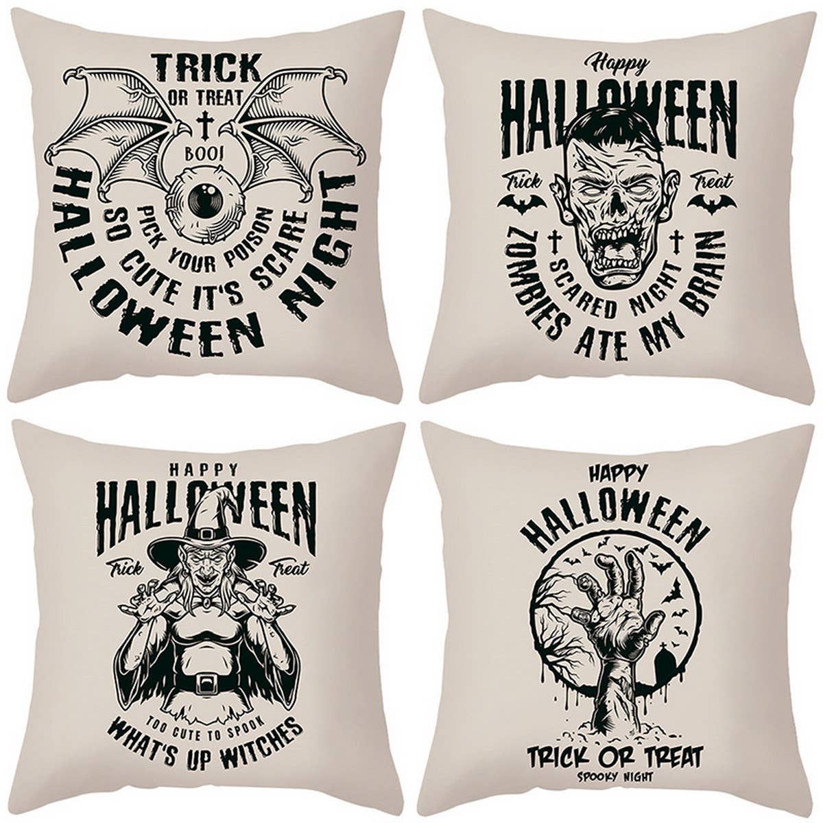 SKULL FUNNY SHORT PLUSH PILLOWCASE_CWMM1355