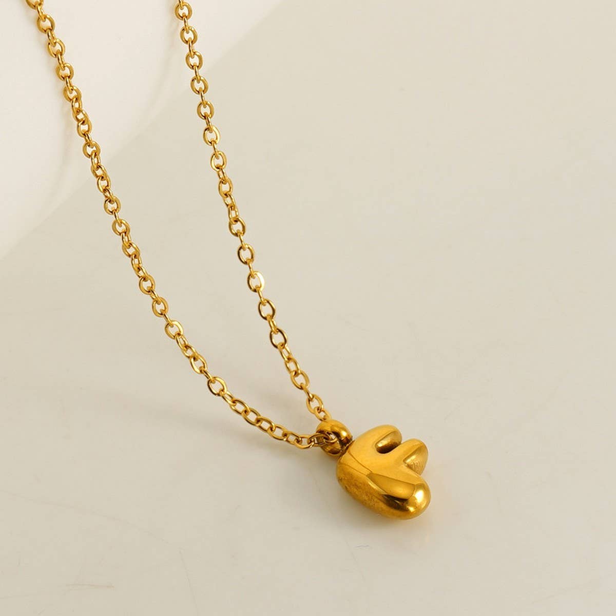 CWAJE1939_Mini Simple Bubble Letter Necklace,Gold