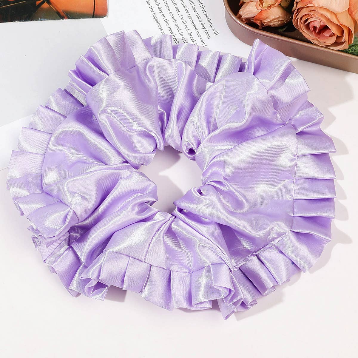 LARGE SATIN LACE HAIR TIE_CWAHA1634