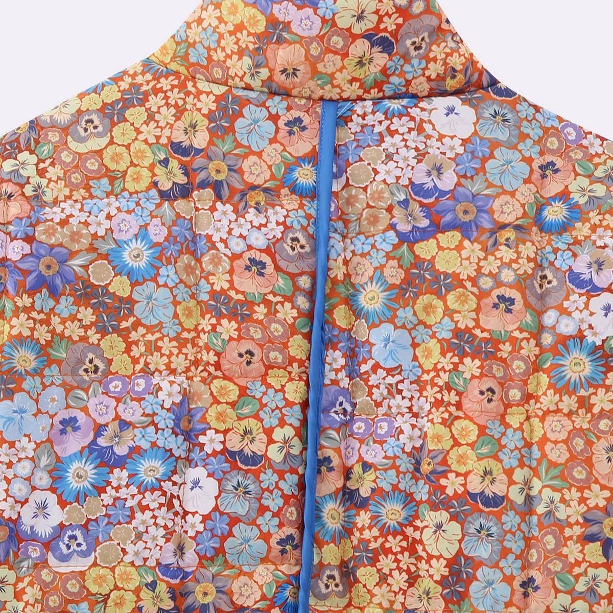 REVERSIBLE FLORAL LOOSE WARM QUILTED JACKETS