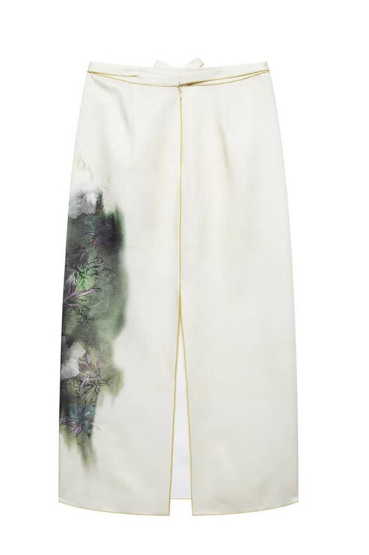 CWBLS0455_FASHION CASUAL PRINTED MIDI SKIRT