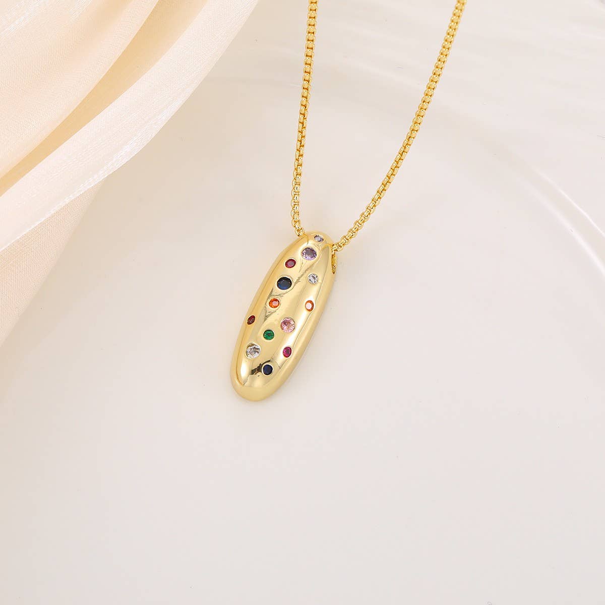 Creative Glossy Colorful Letter Pendant Necklace