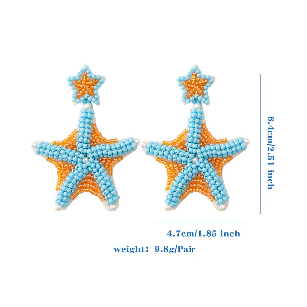 CUTE CARTOON DOLPHIN STARFISH RICE BEAD EARRINGS