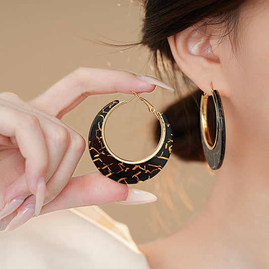 LEOPARD GEOMETRIC VINTAGE EARRINGS