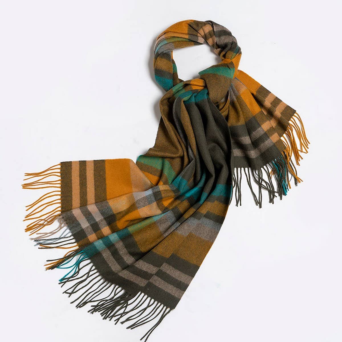 Plaid Scarf Women's Reversible Large Warm Shawl_CWASC2378