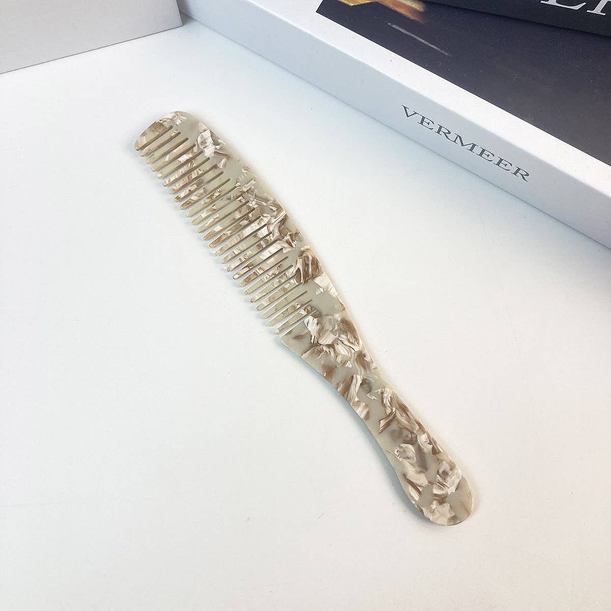 Colorful Acetate Fine-Tooth Comb with Handle