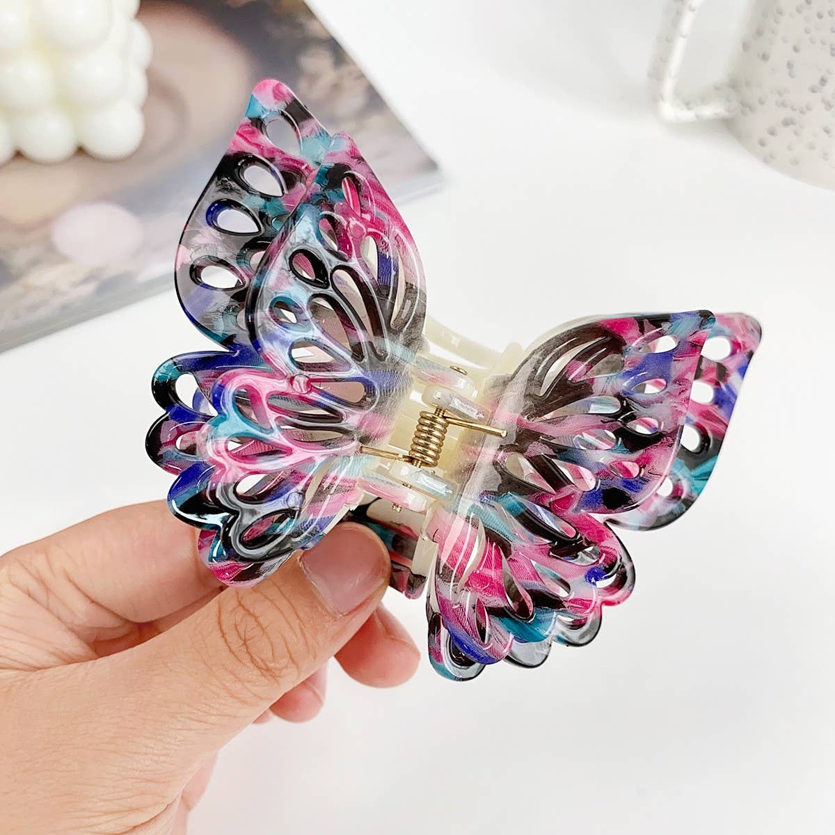 Ink Style Hollow Butterfly Hair Claw - Fairy Clip_CWAHA1582