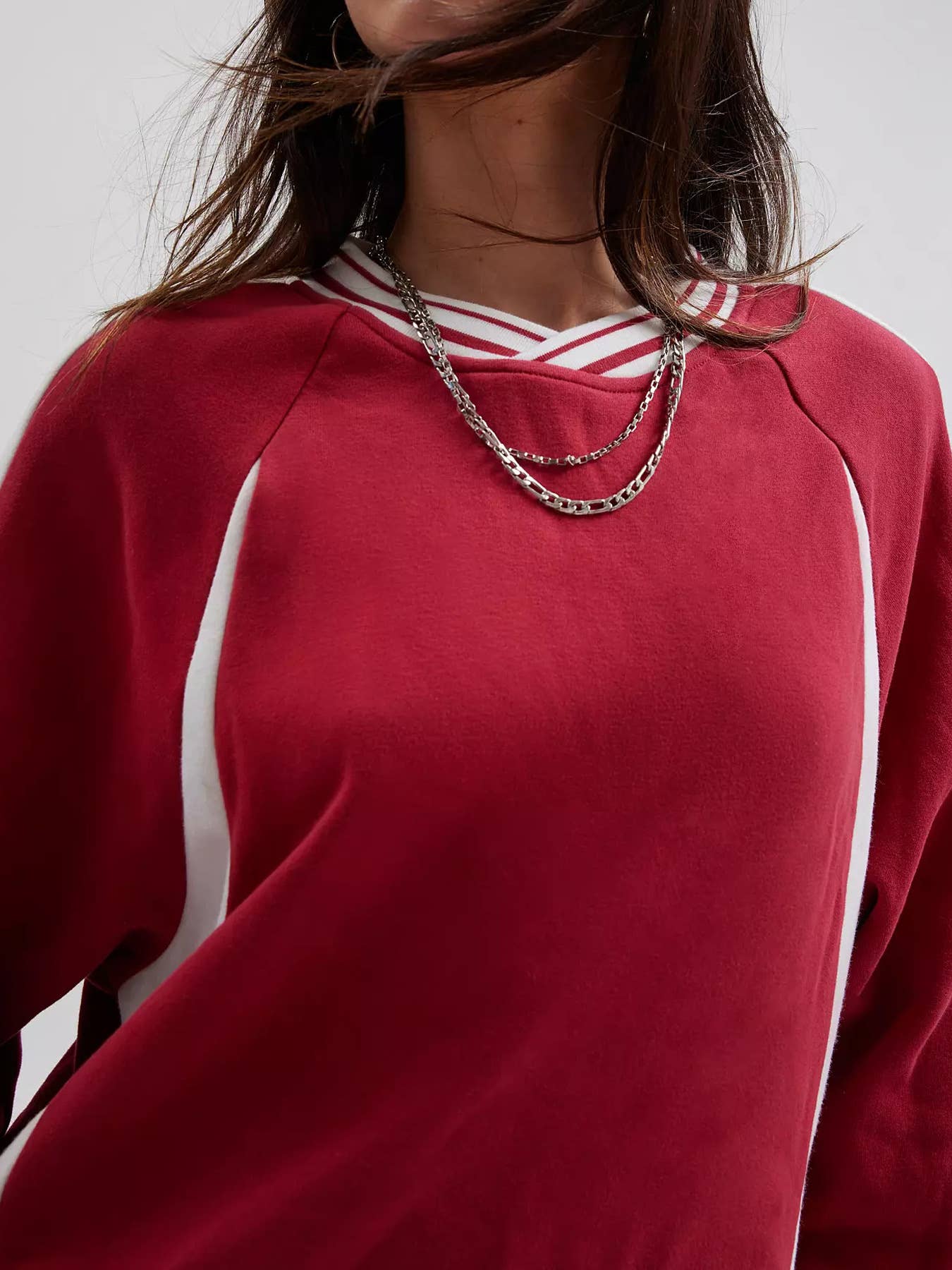 Design Color Contrast Pullover Hoodie