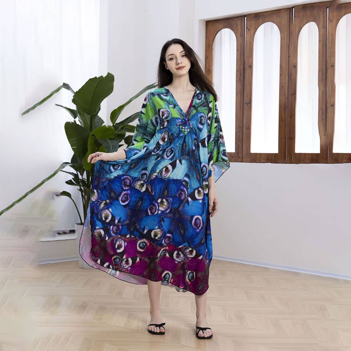 Handwoven Printed Beach Cover-Up Dress