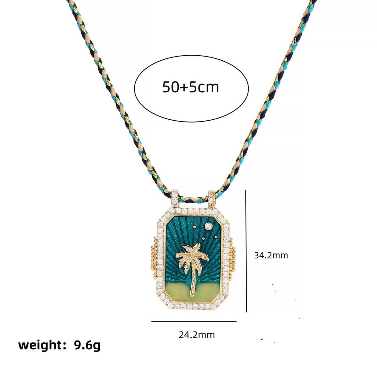 Women's high-end rhinestone oil drop necklace