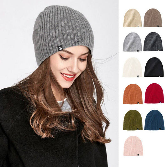 WINTER SOLID COLOR OUTDOOR WARM WOOL KNITTED HAT_CWAH2453