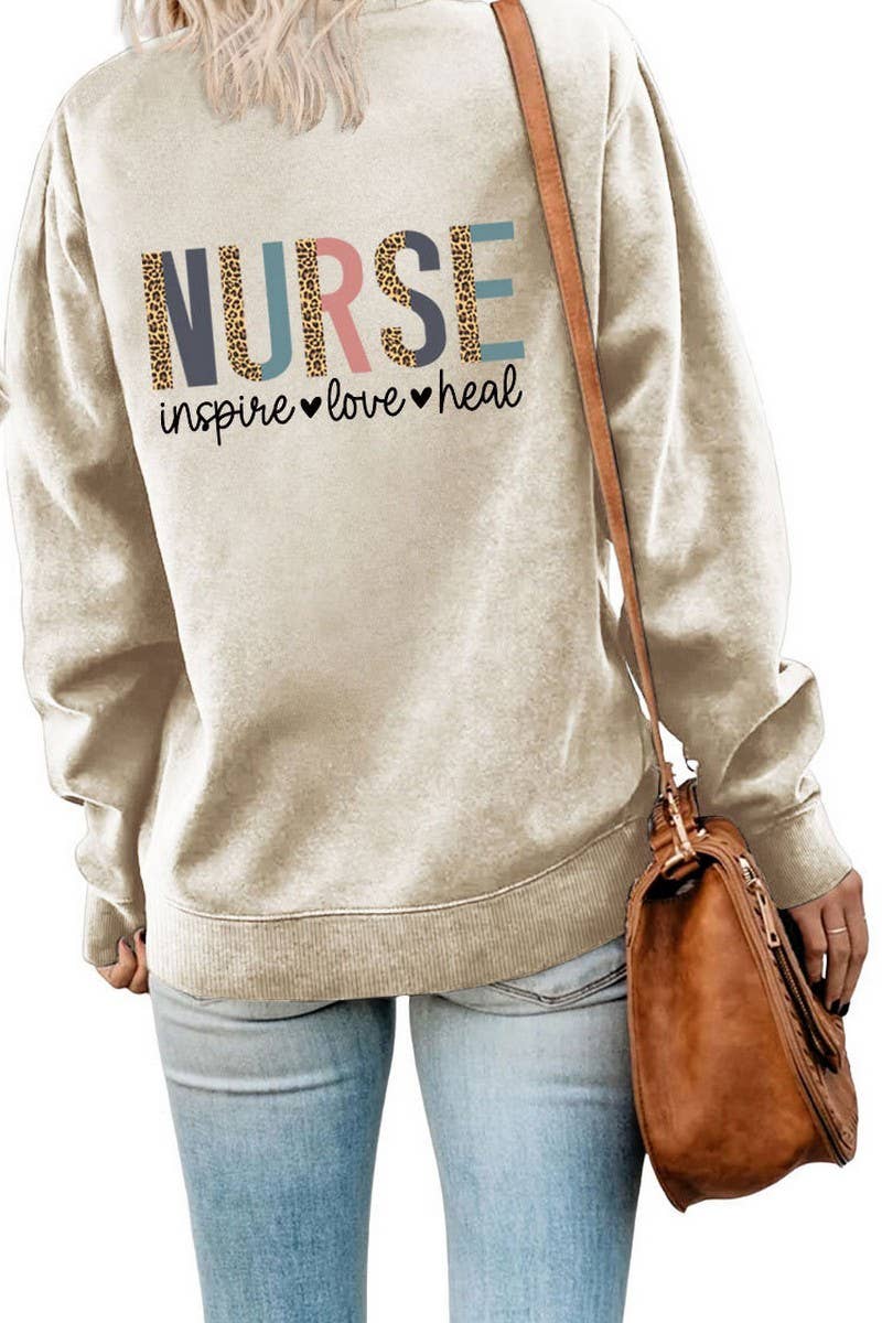 WOMEN NURSE PRINTING RIBBED OVERSIZED PULLOVER_CWTSTL0459