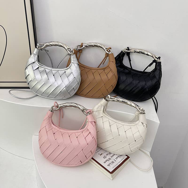 Fashionable niche woven hand-held crossbody bag
