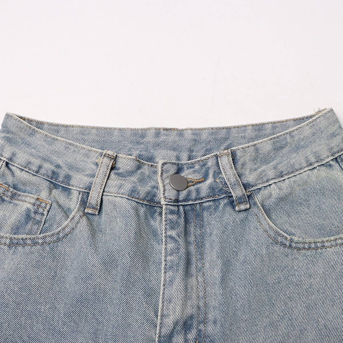 HIGH WAISTED STUDDED PEARL STRAIGHT LEG JEANS